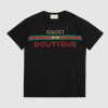Replica Gucci GG Men’s Gucci Boutique Print Oversize T-Shirt-Black