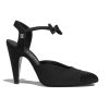 Replica Chanel Women Pumps Grosgrain & Satin Black 10.5 cm Heel