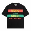 Replica Gucci GG Women Gucci 100 Cotton T-Shirt Black Cotton Jersey Crewneck Oversize Fit