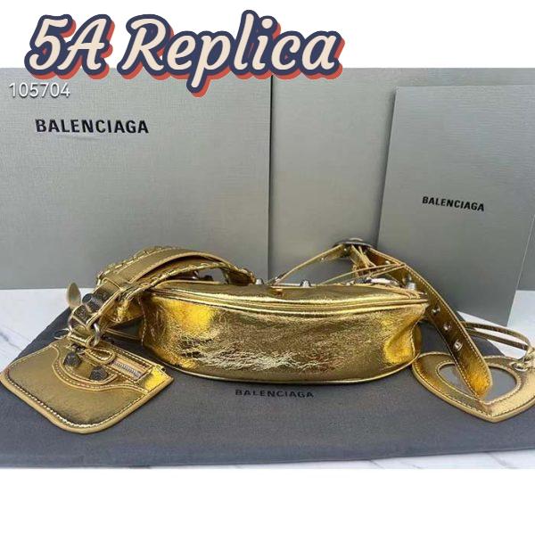 Replica Balenciaga Women Le Cagole XS Shoulder Bag Gold Metallized Arena Lambskin 5