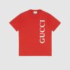 Replica Gucci GG Women Gucci Print Oversize T-Shirt Red Cotton